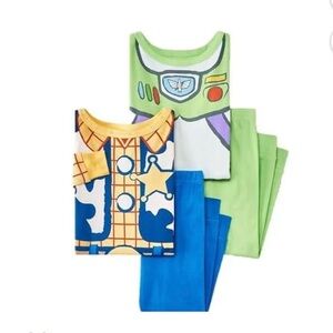 Disney 4pc Snug Fit Toy Story Cotton Pajama Set -Woody & Buzz Size 2T